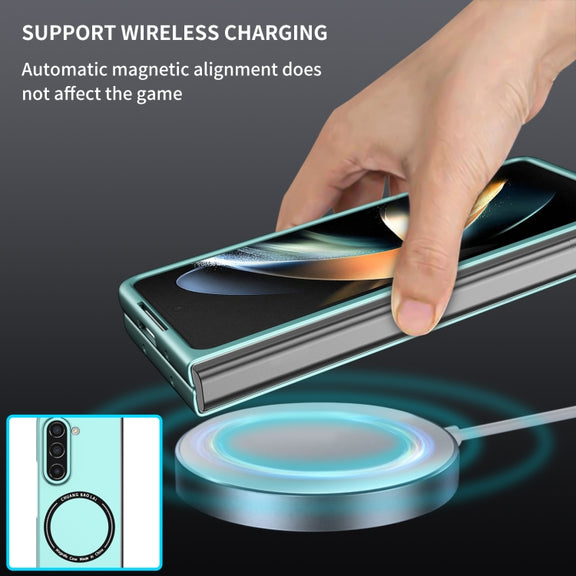 For Samsung Galaxy Z Fold5 Magsafe Magnetic Folding PC Phone Case(Light Blue)