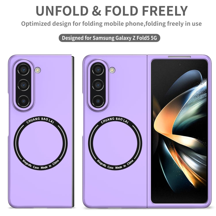 For Samsung Galaxy Z Fold5 Magsafe Magnetic Folding PC Phone Case(Purple)