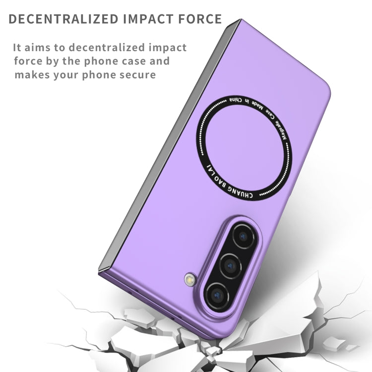 For Samsung Galaxy Z Fold5 Magsafe Magnetic Folding PC Phone Case(Purple)