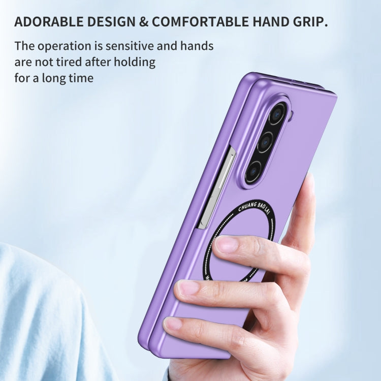 For Samsung Galaxy Z Fold5 Magsafe Magnetic Folding PC Phone Case(Purple)