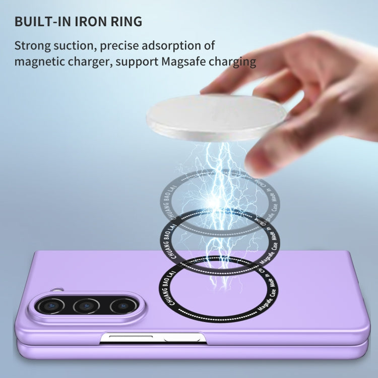 For Samsung Galaxy Z Fold5 Magsafe Magnetic Folding PC Phone Case(Purple)