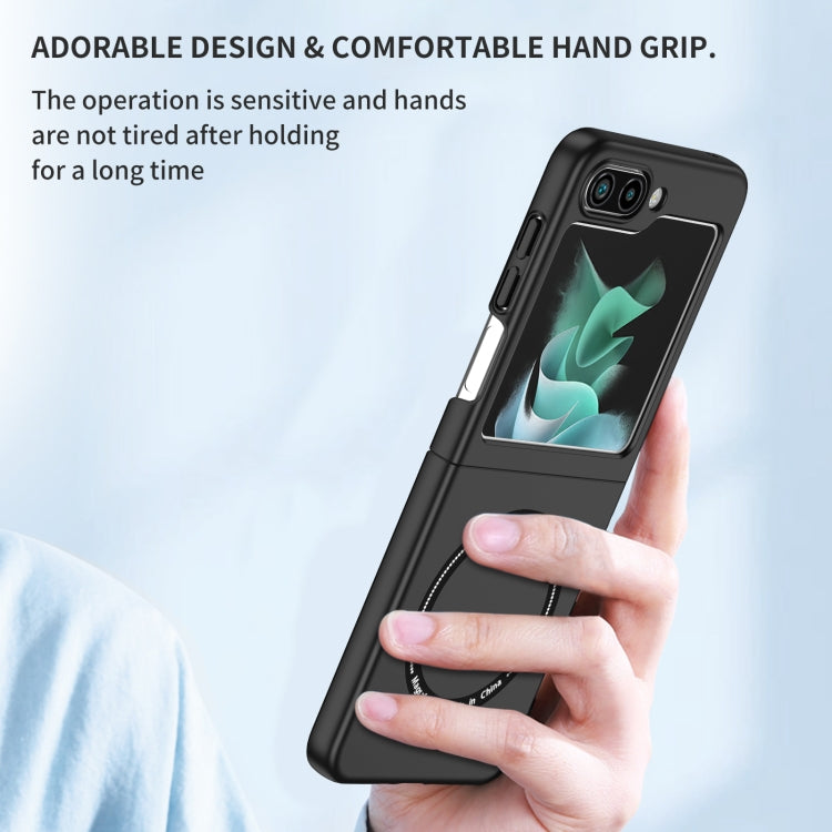 For Samsung Galaxy Z Flip5 5G Magsafe Magnetic Folding PC Phone Case(Black)