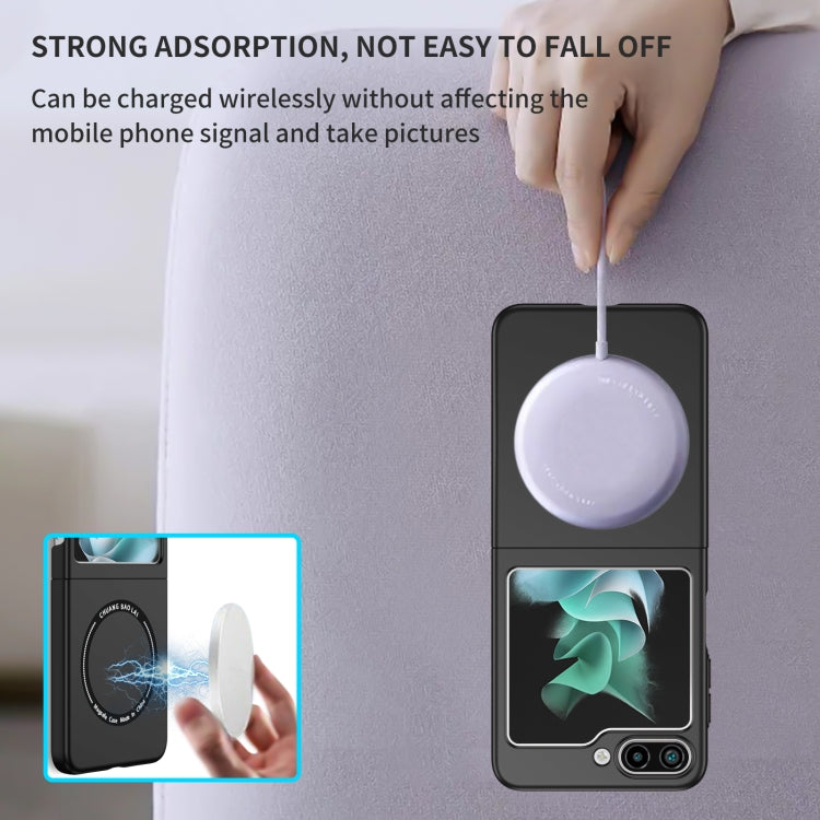For Samsung Galaxy Z Flip5 5G Magsafe Magnetic Folding PC Phone Case(Black)