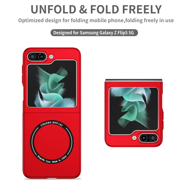 For Samsung Galaxy Z Flip5 5G Magsafe Magnetic Folding PC Phone Case(Red)
