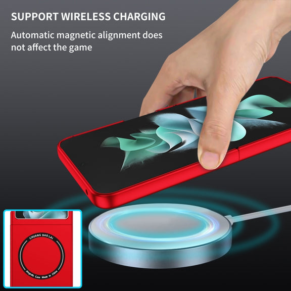 For Samsung Galaxy Z Flip5 5G Magsafe Magnetic Folding PC Phone Case(Red)