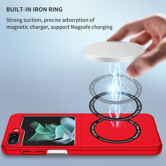For Samsung Galaxy Z Flip5 5G Magsafe Magnetic Folding PC Phone Case(Red)
