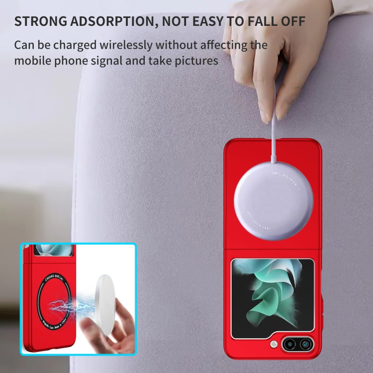 For Samsung Galaxy Z Flip5 5G Magsafe Magnetic Folding PC Phone Case(Red)