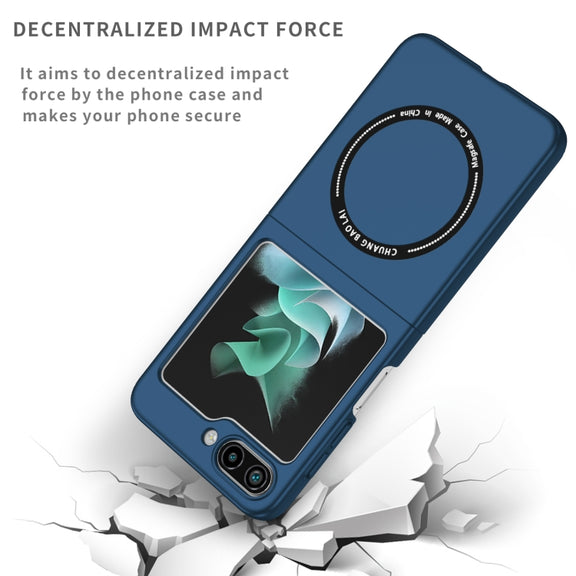 For Samsung Galaxy Z Flip5 5G Magsafe Magnetic Folding PC Phone Case(Blue)