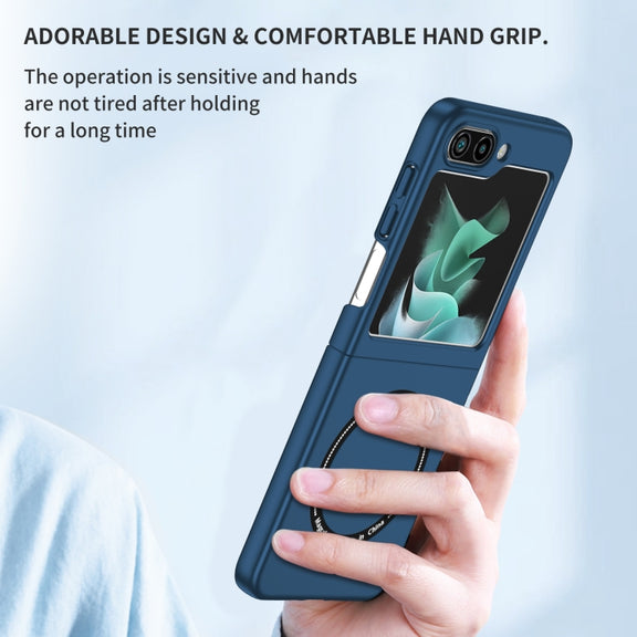 For Samsung Galaxy Z Flip5 5G Magsafe Magnetic Folding PC Phone Case(Blue)