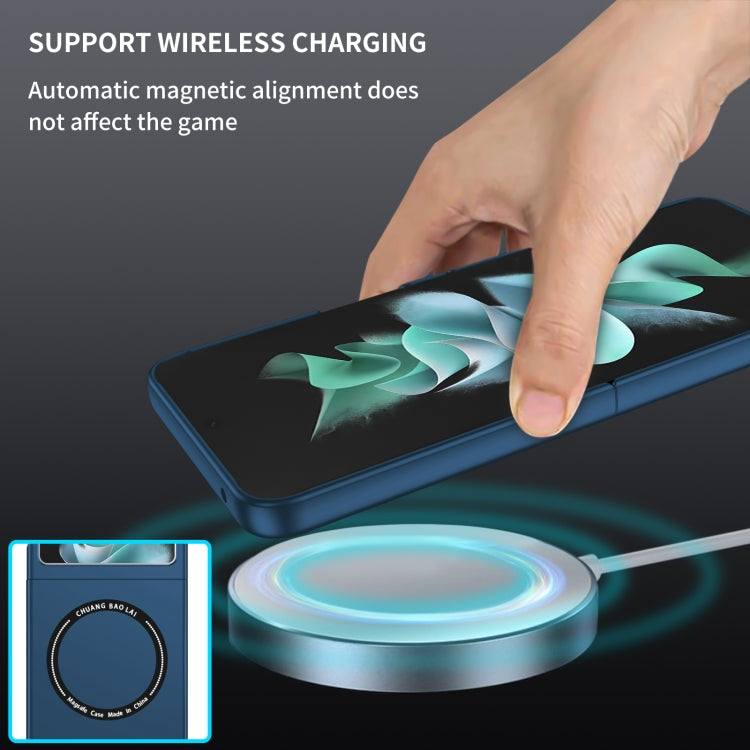 For Samsung Galaxy Z Flip5 5G Magsafe Magnetic Folding PC Phone Case(Blue)