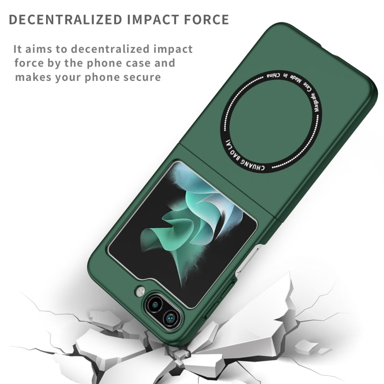 For Samsung Galaxy Z Flip5 5G Magsafe Magnetic Folding PC Phone Case(Green)