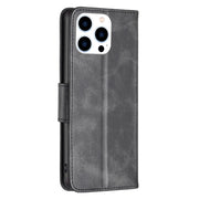 For iPhone 16 Pro Lambskin Texture Pure Color Flip Leather Phone Case(Black)
