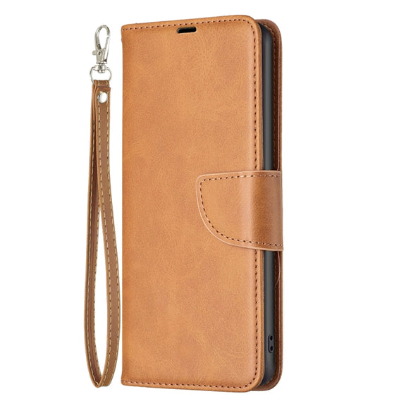 For iPhone 16 Lambskin Texture Pure Color Flip Leather Phone Case(Yellow)