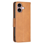 For iPhone 16 Lambskin Texture Pure Color Flip Leather Phone Case(Yellow)