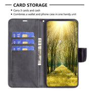 For iPhone 16 Lambskin Texture Pure Color Flip Leather Phone Case(Black)
