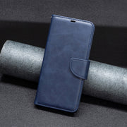 For iPhone 16 Lambskin Texture Pure Color Flip Leather Phone Case(Blue)