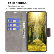 For iPhone 16 Lambskin Texture Pure Color Flip Leather Phone Case(Grey)