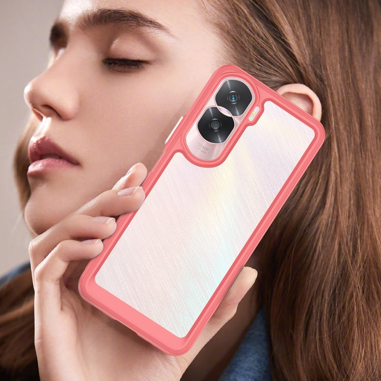For Honor 90 Lite Colorful Series Acrylic Hybrid TPU Phone Case(Red)