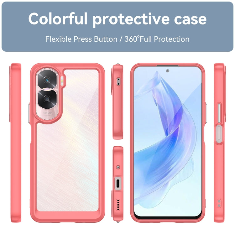 For Honor X50i Colorful Series Acrylic Hybrid TPU Phone Case(Red)