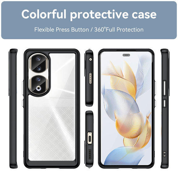 For Honor 80 Pro Colorful Series Acrylic Hybrid TPU Phone Case(Black)