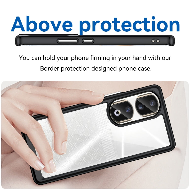 For Honor 80 Pro Colorful Series Acrylic Hybrid TPU Phone Case(Black)