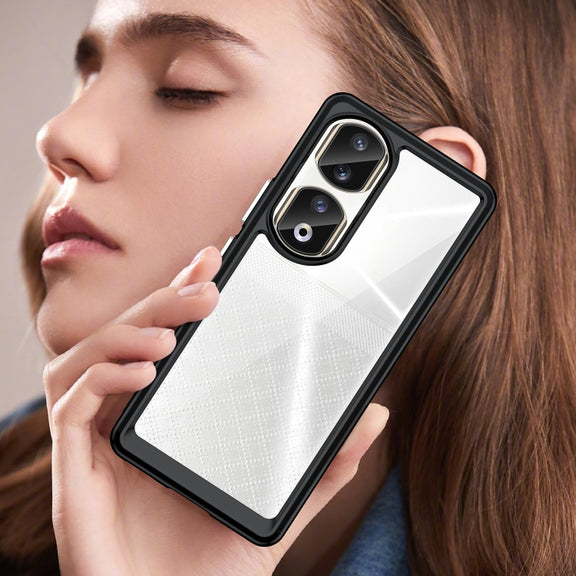 For Honor 80 Pro Colorful Series Acrylic Hybrid TPU Phone Case(Black)