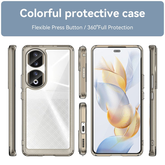 For Honor 80 Pro Colorful Series Acrylic Hybrid TPU Phone Case(Transparent Grey)