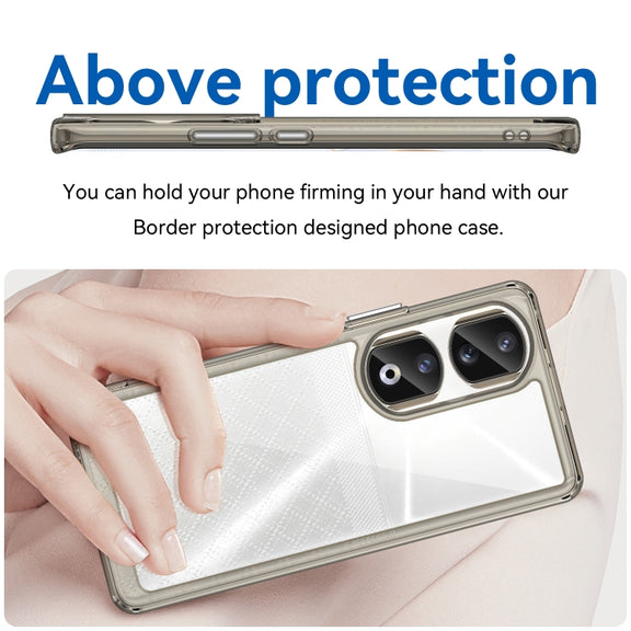 For Honor 80 Pro Colorful Series Acrylic Hybrid TPU Phone Case(Transparent Grey)