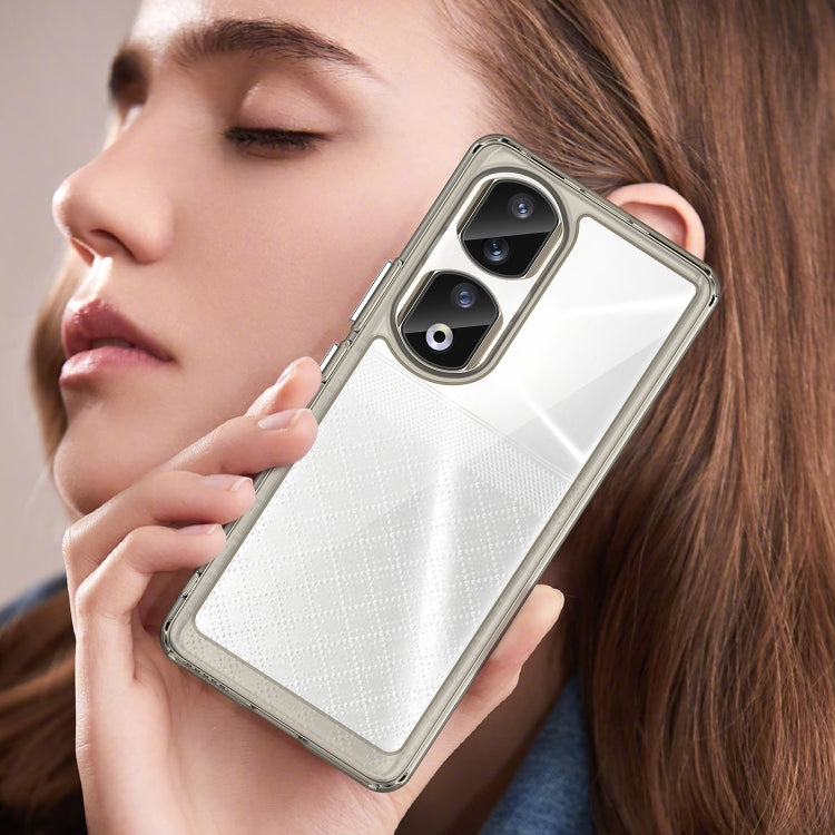 For Honor 80 Pro Colorful Series Acrylic Hybrid TPU Phone Case(Transparent Grey)