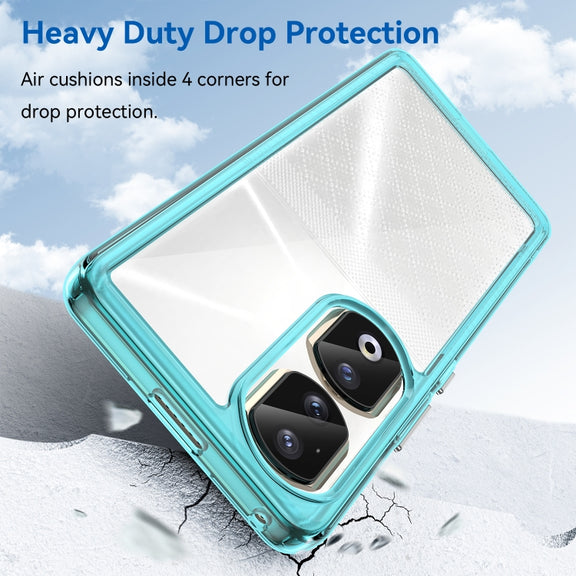 For Honor 80 Pro Colorful Series Acrylic Hybrid TPU Phone Case(Transparent Blue)