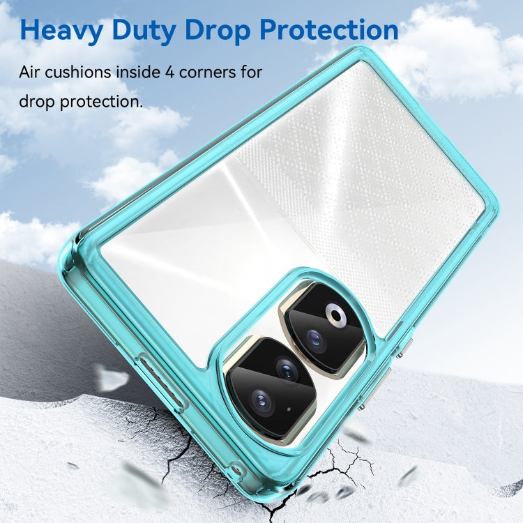 For Honor 80 Pro Colorful Series Acrylic Hybrid TPU Phone Case(Transparent Blue)