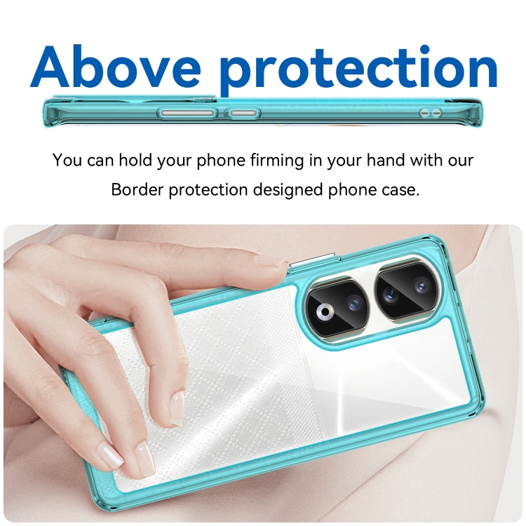For Honor 80 Pro Colorful Series Acrylic Hybrid TPU Phone Case(Transparent Blue)