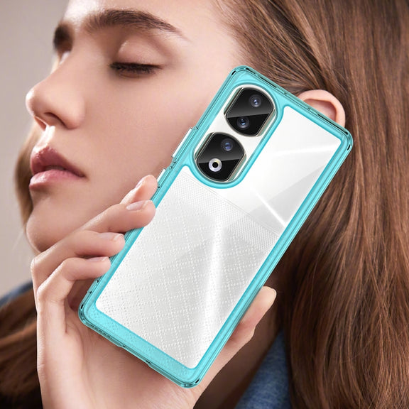 For Honor 80 Pro Colorful Series Acrylic Hybrid TPU Phone Case(Transparent Blue)