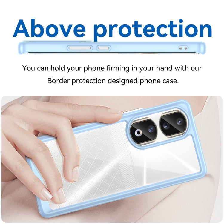 For Honor 90 Pro Colorful Series Acrylic Hybrid TPU Phone Case(Blue)