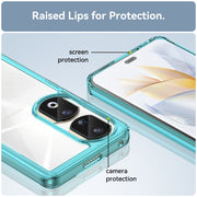 For Honor 90 Pro Colorful Series Acrylic Hybrid TPU Phone Case(Transparent Blue)