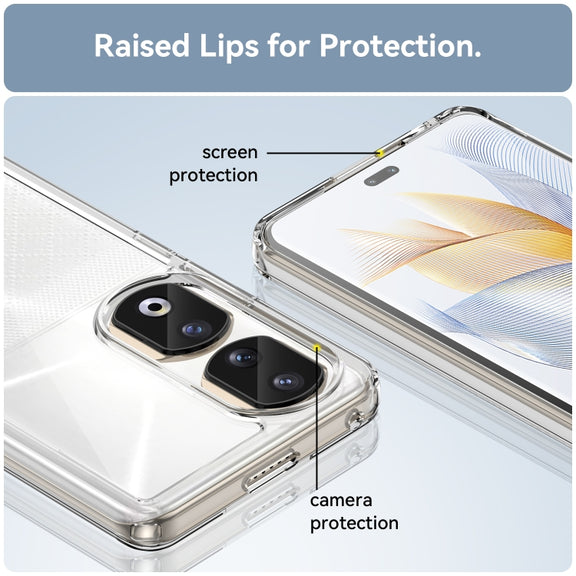 For Honor 90 Pro Colorful Series Acrylic Hybrid TPU Phone Case(Transparent)