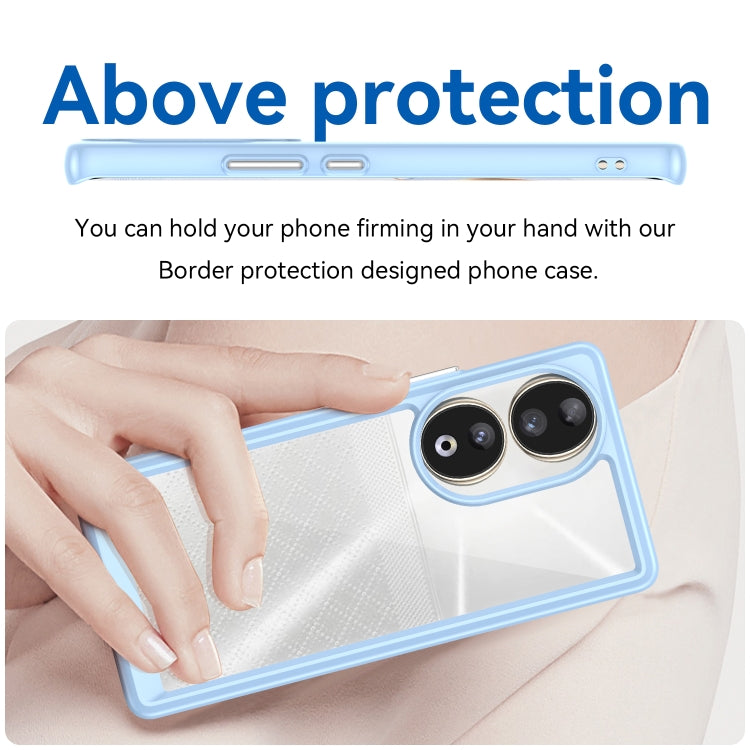 For Honor 80 Colorful Series Acrylic Hybrid TPU Phone Case(Blue)