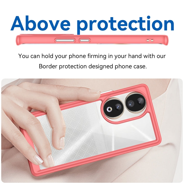 For Honor 80 Colorful Series Acrylic Hybrid TPU Phone Case(Red)