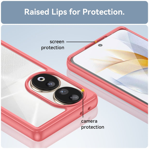 For Honor 80 Colorful Series Acrylic Hybrid TPU Phone Case(Red)