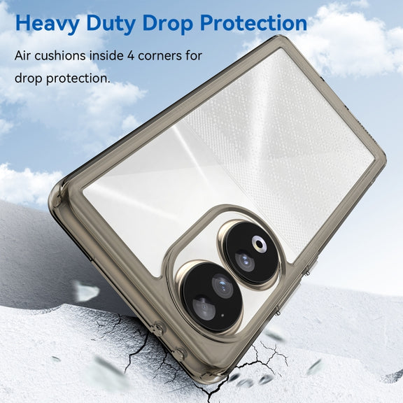 For Honor 80 Colorful Series Acrylic Hybrid TPU Phone Case(Transparent Grey)