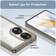 For Honor 80 Colorful Series Acrylic Hybrid TPU Phone Case(Transparent Grey)