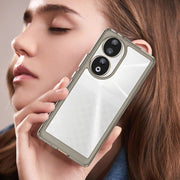 For Honor 80 Colorful Series Acrylic Hybrid TPU Phone Case(Transparent Grey)
