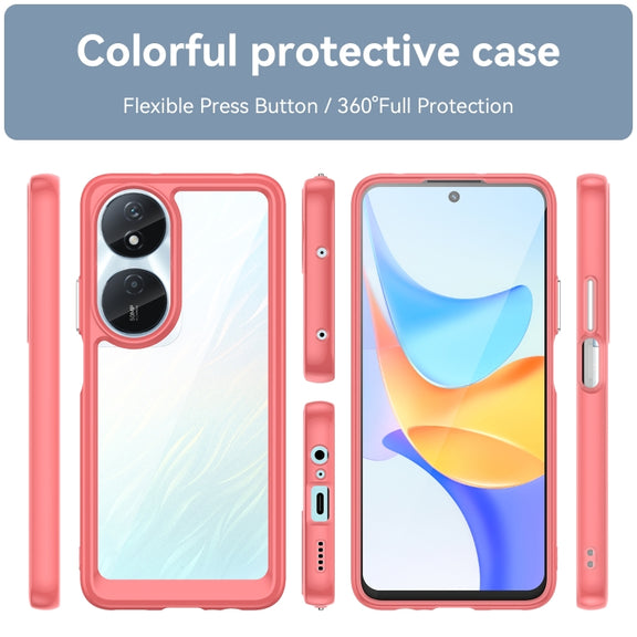 For Honor Play 50 Plus Colorful Series Acrylic Hybrid TPU Phone Case(Red)