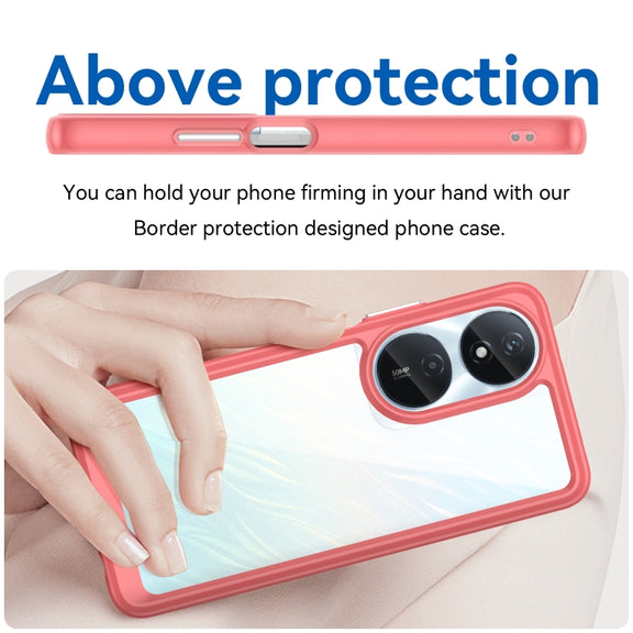 For Honor Play 50 Plus Colorful Series Acrylic Hybrid TPU Phone Case(Red)