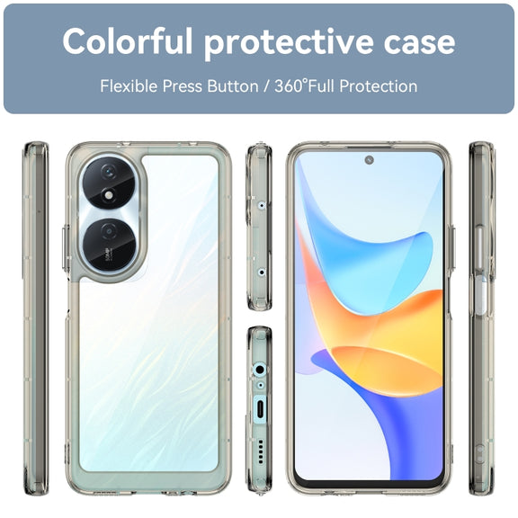 For Honor Play 50 Plus Colorful Series Acrylic Hybrid TPU Phone Case(Transparent Grey)