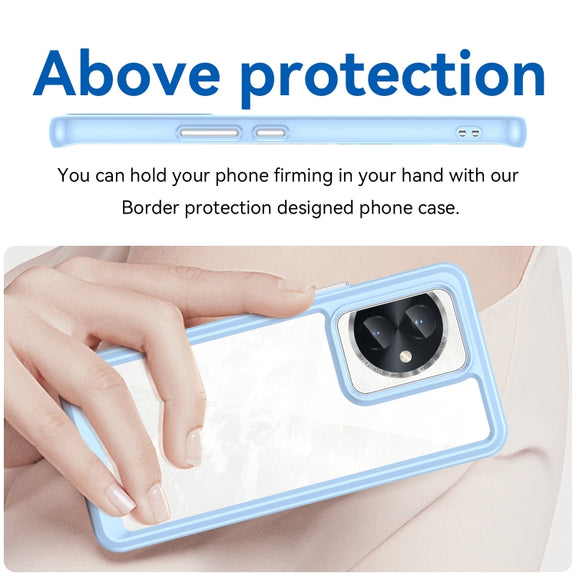 For Honor 100 Colorful Series Acrylic Hybrid TPU Phone Case(Blue)