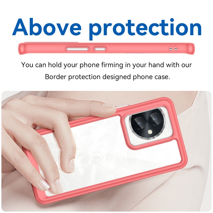 For Honor 100 Colorful Series Acrylic Hybrid TPU Phone Case(Red)