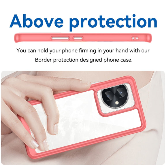 For Honor 100 Colorful Series Acrylic Hybrid TPU Phone Case(Red)