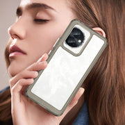 For Honor 100 Colorful Series Acrylic Hybrid TPU Phone Case(Transparent Grey)