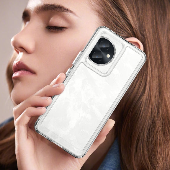 For Honor 100 Colorful Series Acrylic Hybrid TPU Phone Case(Transparent)